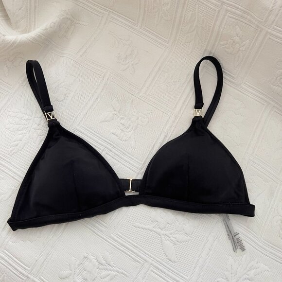 Victoria's Secret Other - Victoria Secret V hardware Triangle swim top new sz L Black